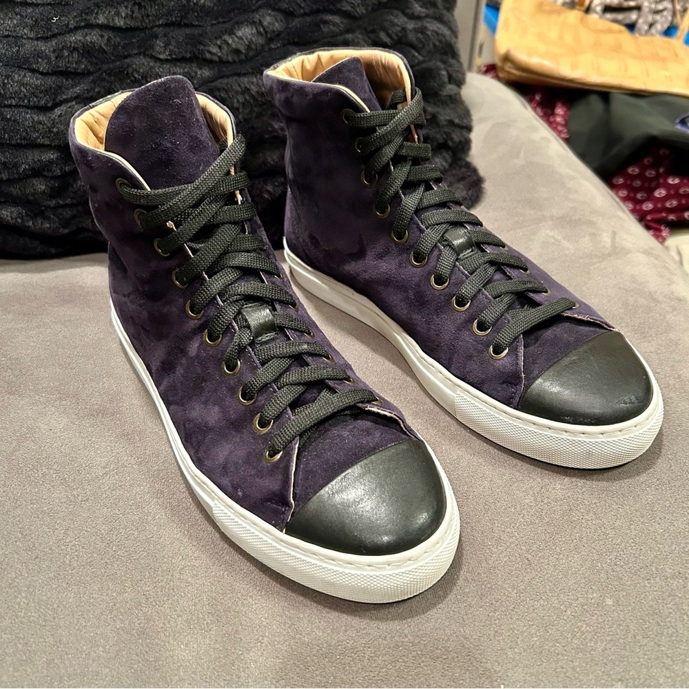 Boemos Men's Blue Suede High Top Sneakers size 39/8.5